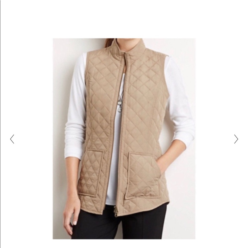 J. Jill Tan Quilted Vest